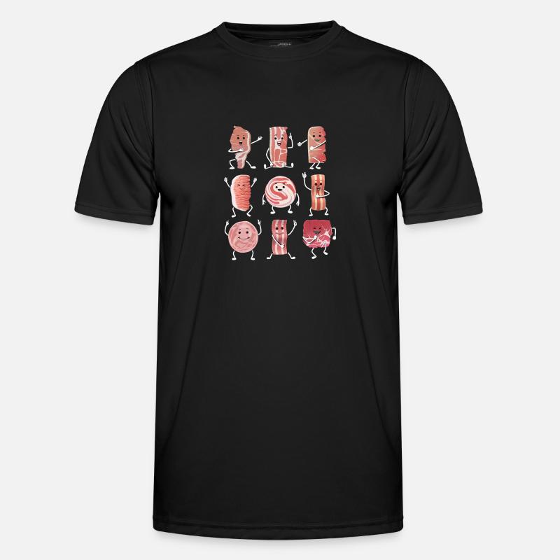 Funny Bacon - Men's Functional T-Shirt - black