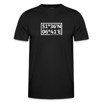 Coordonnées de Voerde (Bas-Rhin) - T-shirt sport Homme - noir - Devant - AI Model Male 178 dark (178cm)