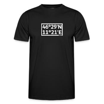 Coordonnées de Bolzano - T-shirt sport Homme - noir - Devant - AI Model Male 178 dark (178cm)