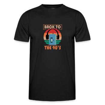 Walkman Retour aux années 90 - Idée cadeau - T-shirt sport Homme - noir - Devant - AI Model Male 178 dark (178cm)