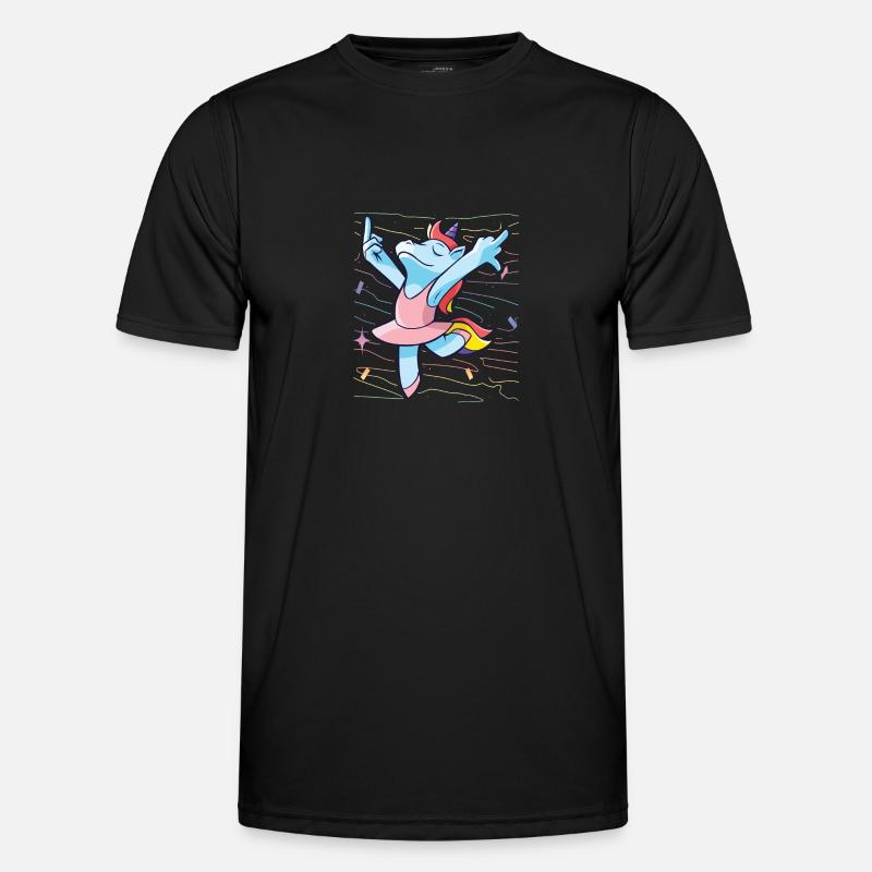 Einhorn mittelfinger witzig geschenkidee - Männer Funktions-T-Shirt - Schwarz