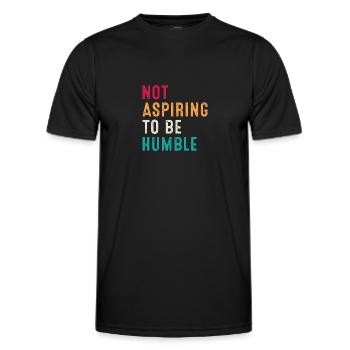 Nicht danach streben, bescheiden zu sein Retro-Vintage - Männer Funktions-T-Shirt - Schwarz - Vorne - AI Model Male 178 dark (178cm)
