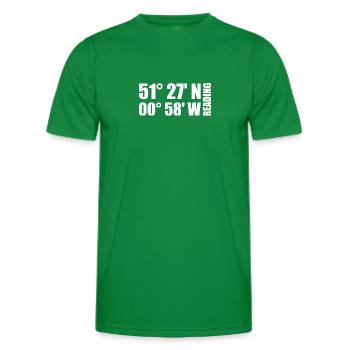 Reading Coordinates - Men's Functional T-Shirt - kelly green - Front - AI Model Male 178 dark (178cm)