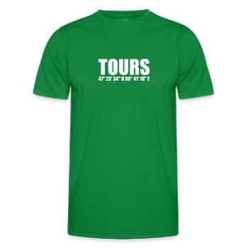 Tours Koordinaten - Männer Funktions-T-Shirt - Kelly Green - Vorne - AI Model Male 178 dark (178cm)