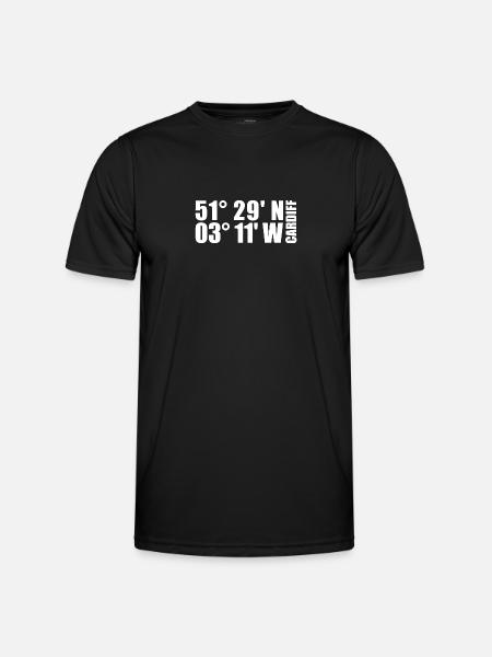 Coordonnées de Cardiff - T-shirt sport Homme - noir