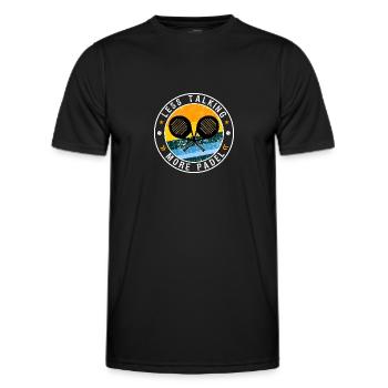 Moins parler plus padel tennis - Rétro Vintage - T-shirt sport Homme - noir - Devant - AI Model Male 178 dark (178cm)