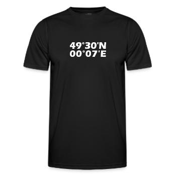 Coordonnées du Havre - T-shirt sport Homme - noir - Devant - AI Model Male 178 dark (178cm)
