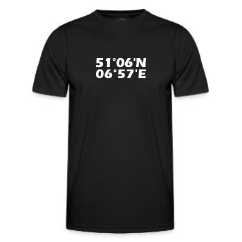 Langenfeld (Rheinland) Koordinaten - Männer Funktions-T-Shirt - Schwarz - Vorne - AI Model Male 178 dark (178cm)