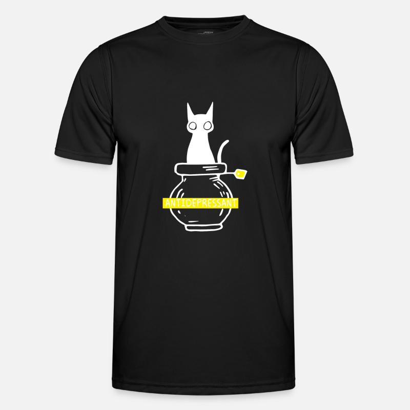 Antidepressant gift cat pets - Men's Functional T-Shirt - black