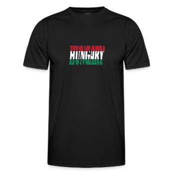 Hungary - Men's Functional T-Shirt - black - Front - AI Model Male 178 dark (178cm)