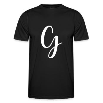 Calligraphy, initial G - Men's Functional T-Shirt - black - Front - AI Model Male 178 dark (178cm)