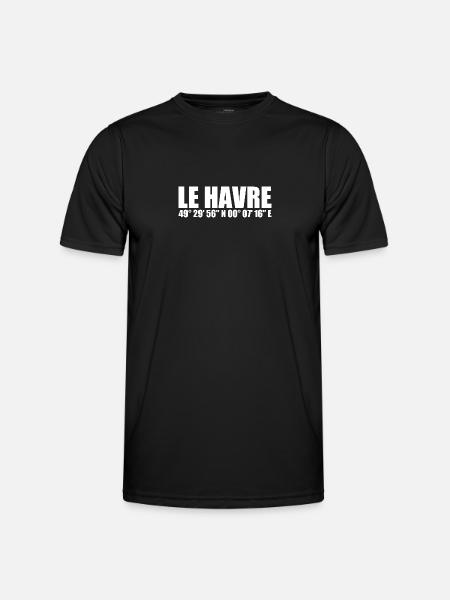 Coordonnées du Havre - T-shirt sport Homme - noir
