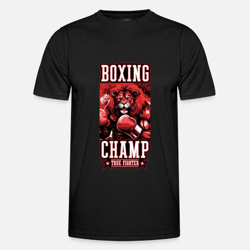 Lion Boxer Fighter Boxing Champ - Men's Functional T-Shirt - black