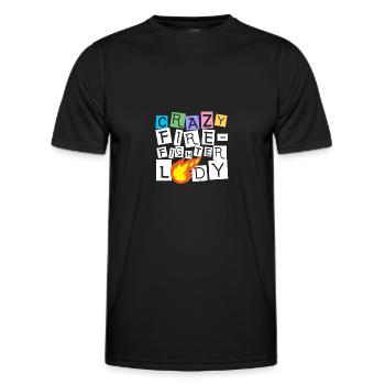Pompier pompier - T-shirt sport Homme - noir - Devant - AI Model Male 178 dark (178cm)