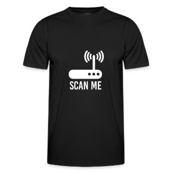 Wireless Internet access - Men's Functional T-Shirt - black - Front - AI Model Male 178 dark (178cm)