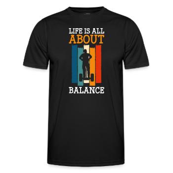 Roller Balance Floating Board - Men's Functional T-Shirt - black - Front - AI Model Male 178 dark (178cm)