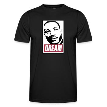 Obey x Dream MLK - Men's Functional T-Shirt - black - Front - AI Model Male 178 dark (178cm)