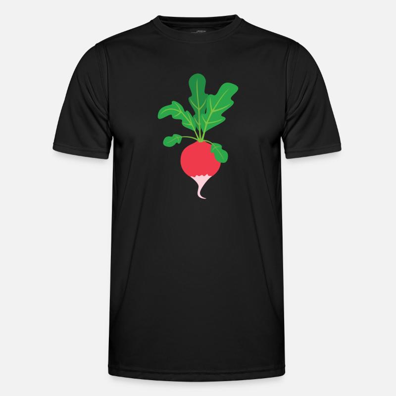 Radieschen - Männer Funktions-T-Shirt - Schwarz