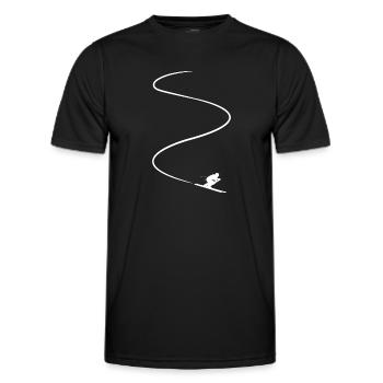 Alpin Ski Skifahrer Skipiste Minimalistisch - Männer Funktions-T-Shirt - Schwarz - Vorne - AI Model Male 178 dark (178cm)