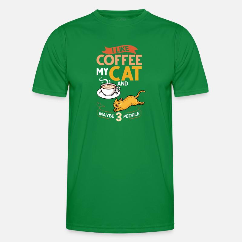 Coffee Cat Machine Kitten Cup Beans Men's Functional T-Shirt
