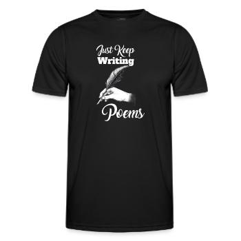 Schreiben Sie einfach weiter Gedichte - Poet - Männer Funktions-T-Shirt - Schwarz - Vorne - AI Model Male 178 dark (178cm)
