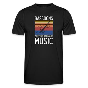 Instrument à vent en bois et instrument à vent basson - T-shirt sport Homme - noir - Devant - AI Model Male 178 dark (178cm)
