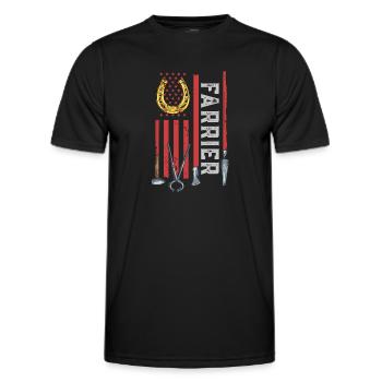 Farrier Horseshoe Horseshoeing - Men's Functional T-Shirt - black - Front - AI Model Male 178 dark (178cm)