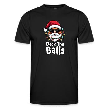 Basketball Im Weihnachtsmannkostüm Deck The Balls - Männer Funktions-T-Shirt - Schwarz - Vorne - AI Model Male 178 dark (178cm)