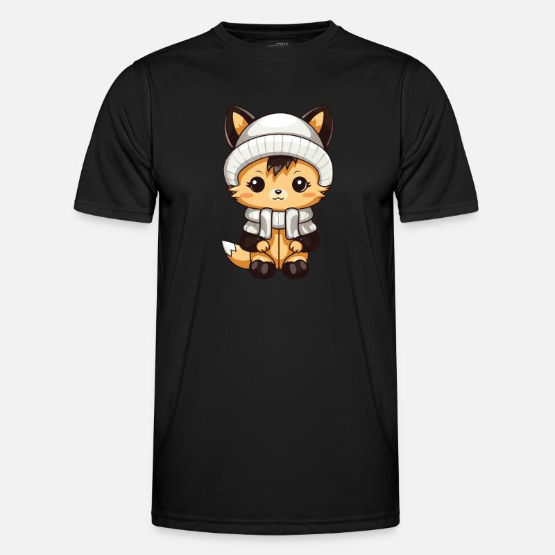 Fox Winter Comic - Men's Functional T-Shirt - black