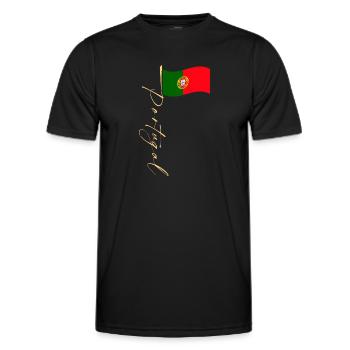 Portugal Landesfarben Herkunft Lissabon Reise - Männer Funktions-T-Shirt - Schwarz - Vorne - AI Model Male 178 dark (178cm)