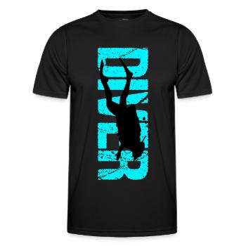 Tauchen Diver Scuba Diver Free Dive - Männer Funktions-T-Shirt - Schwarz - Vorne - AI Model Male 178 dark (178cm)
