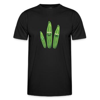 Launische Gurke, Gurken, Comic, Gurke - Männer Funktions-T-Shirt - Schwarz - Vorne - AI Model Male 178 dark (178cm)