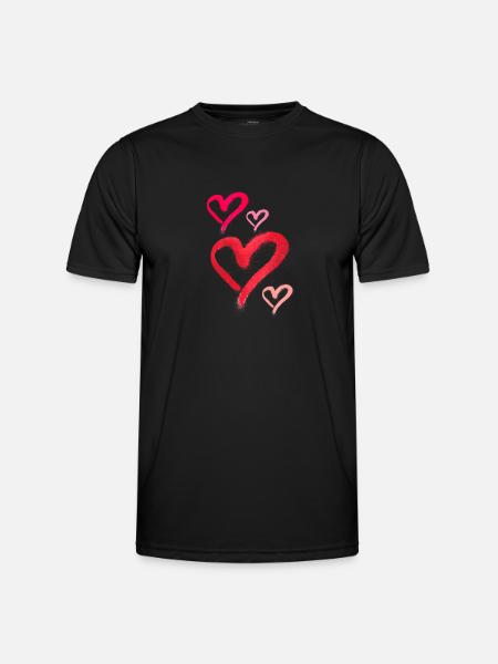 spray paint,spray,hearts,graffiti,red,pink - Men's Functional T-Shirt - black