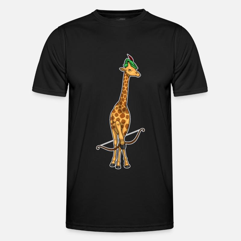 Giraffe Bogenschütze Bogen - Männer Funktions-T-Shirt - Schwarz