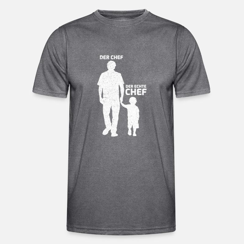 Vater Sohn Papa Der Chef Der Echte Chef Geschenk Männer Funktions-T-Shirt