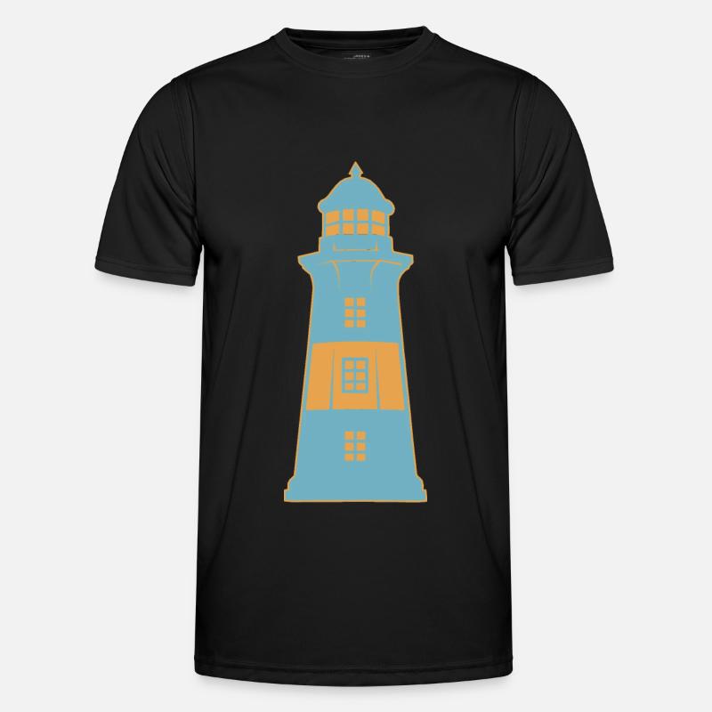 Lighthouse in the maritime coast Men's Functional T-Shirt