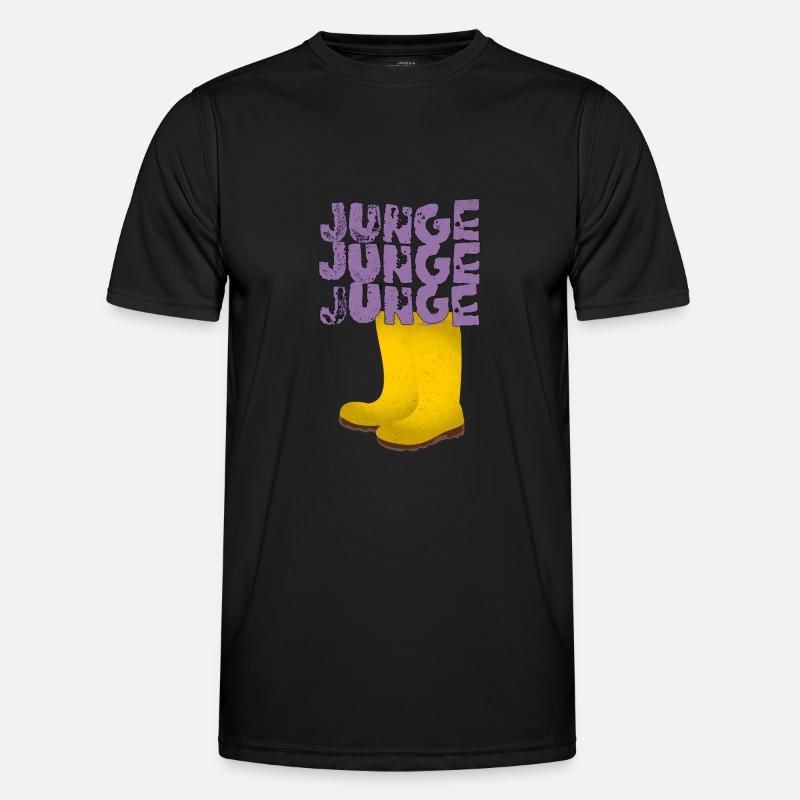 Junge Junge Junge - Männer Funktions-T-Shirt - Schwarz