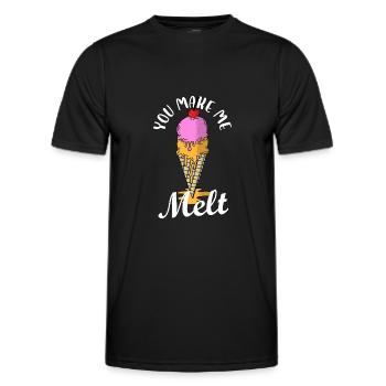 tu me fais fondre Design pour un dicton alimentaire et - T-shirt sport Homme - noir - Devant - AI Model Male 178 dark (178cm)