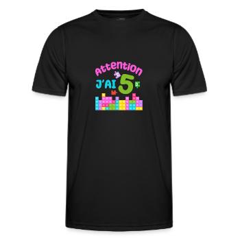 Gift 5 years Birthday I am 5 years old - Men's Functional T-Shirt - black - Front - AI Model Male 178 dark (178cm)