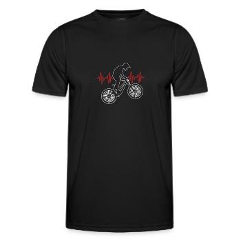 Mountain biking Mountain biking Mountain bikers - Men's Functional T-Shirt - black - Front - AI Model Male 178 dark (178cm)