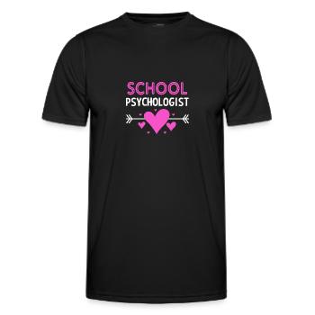 School psychologist, psychologist, psychotherapist - Men's Functional T-Shirt - black - Front - AI Model Male 178 dark (178cm)