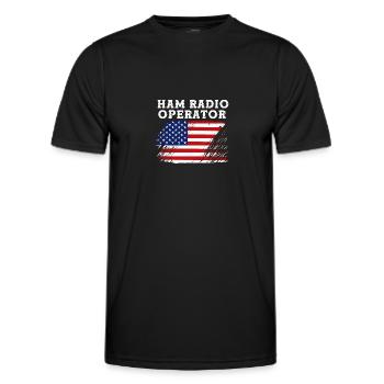 Amateur Radio Radio Antenna - Men's Functional T-Shirt - black - Front - AI Model Male 178 dark (178cm)