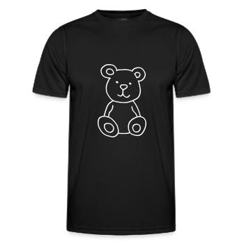 Teddy bear snuggle animal - Men's Functional T-Shirt - black - Front - AI Model Male 178 dark (178cm)