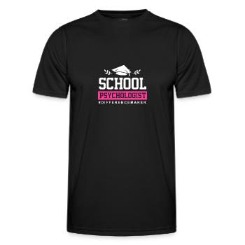School psychologist, psychologist, psychotherapist - Men's Functional T-Shirt - black - Front - AI Model Male 178 dark (178cm)