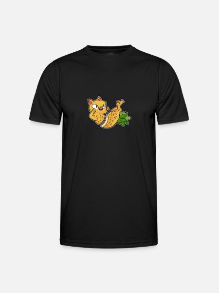 Pineapple Cat - Men's Functional T-Shirt - black