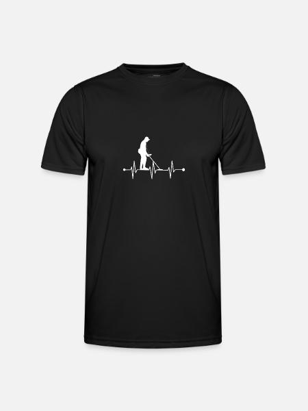 Metal Detector Heartbeat - Men's Functional T-Shirt - black
