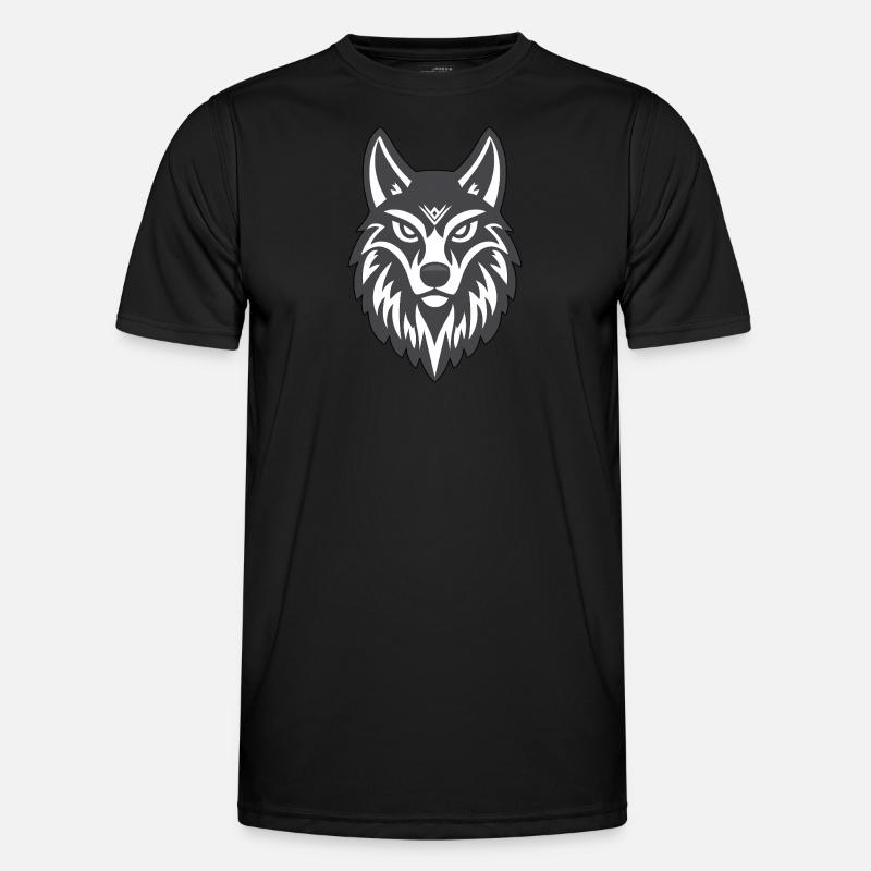 Wolf Emblem, Wolf Head, Norse Icon Men's Functional T-Shirt