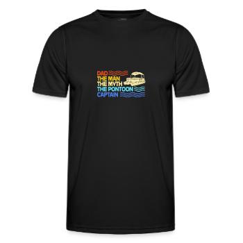 Pontoon Boat Boat Boats - Men's Functional T-Shirt - black - Front - AI Model Male 178 dark (178cm)