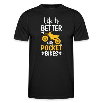 Pocketbike Bikerin Zweirad Sohn - Männer Funktions-T-Shirt - Schwarz - Vorne - AI Model Male 178 dark (178cm)