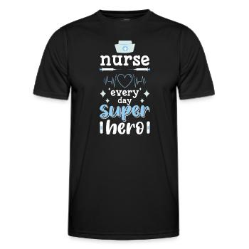 Everyday Superhero Lifesaver Work - Men's Functional T-Shirt - black - Front - AI Model Male 178 dark (178cm)